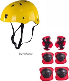 Resim Toprock Store Toprockstore Çocuk Kask Dizlik Dirseklik Kemik Set 7 Parça 