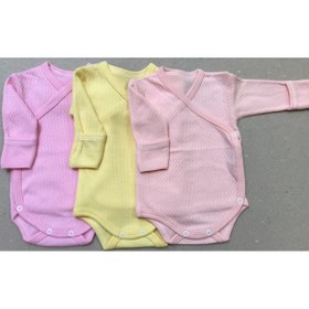 Resim bebedino Unisex Bebek Renkli Çıtçıtlı Badi Kruvaze 3 Lü Paket 