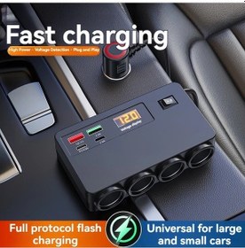 Resim Wangxi D-30 1 Adet 8li Araba Sarj Cihazi Voltaj Algilama 4 Cikis 2 Usb C 2 Usb Hizli Sarj Arabalar Kamyonlar Suvlar Modern Tasarim 