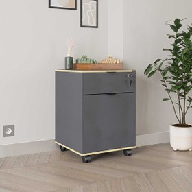 Resim Adore Mobilya Rio Kilitli Çekmeceli Keson-Antrasit/Kontra 41x61x45 CM (GxYxD) 