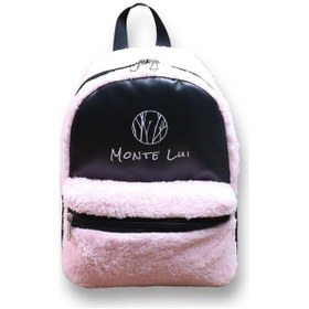 Resim Monte Lui Mnt3637 Peluş Sırt Çantası Pembe Siyah 