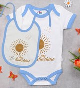 Resim Bk Kids My Sunshine Tasarımlı Mavi Bebek Body Zıbın Ve Mama Önlüğ Çok Renkli 