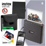 Resim Fujifilm Instax Wide Link Gri Akıllı Telefon Yazıcısı + 20'li Film + Deri Çanta + Albüm 1 Gri 