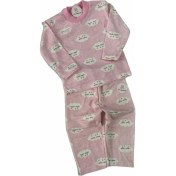 Resim Bebeciburada Bulut Desenli Pamuklu Ikili Bebek Pijama Takımı 