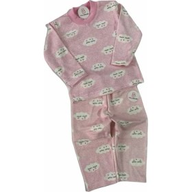 Resim Bebeciburada Bulut Desenli Pamuklu Ikili Bebek Pijama Takımı 
