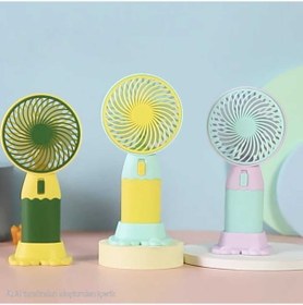Resim CUGYPARTY TELEFON TUTUCULU EL FANI / MASA VE EL VANTİLATÖRÜ RETRO RENKLER 
