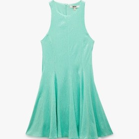 Resim Koton Slim Fit Astarlı Kolsuz Pullu Payetli Halter Yaka Mini Elbise Yeşil 5sak80089fw Yeşil 