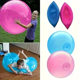 Resim 64.77 cm TPR Kabarcık Topu - Dayanıklı Esnek Gençler için Açık Hava Su Oyuncağı, Canlı Pembe ve Mavi Renklerdeki Su Parkları, Spor Alanları ve Arka Bahçe Oyunları için Su Balonları 