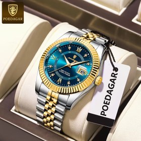Resim POEDAGAR Premium Lüks Kuvars Saat Erkekler ve Kadınlar için Luminous Tarih Özelliği, Paslanmaz Çelik Spor Tasarımı, Mükemmel Hediye Seçeneği, Kadınlar ve Kadınlar için Uygun 
