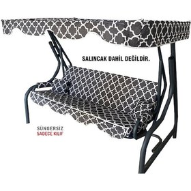 Resim 3 Kişilik Salıncak Minder Seti Süngersiz Kılıfı Karaçatı Bahçe (552012698) 