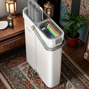 Resim Paspas ve Paspas Kovası Kombo Seti, Elle Serbest Düz Paspas Zemin Paspası ve 3 Yıkanabilir Yeniden Kullanılabilir Mikrofiber Bezli Kova, Islak ve Kuru, Paspas Fayans Ahşap Zeminler Mermer ve Daha Fazlası Sevgililer Günü Hediyesi! 