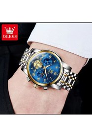 Resim OLEVS SPOR SAAT Orijnal Paslanmaz Çelik Su Geçirmez Erkek Kol Saati 