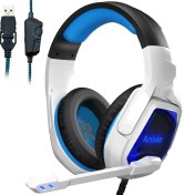 Resim Sades MH901 7.1 Kanal USB Ayarlanabilir Oyun Kulaklığı Mavi Beyaz (Yurt Dışından) 