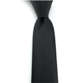 Resim Pierroni Siyah Oxford Desen Slim Kravat Siyah 
