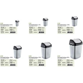 Resim Beyaz 35L Sallanan Kapaklı Çöp Kutusu, Ofis, Banyo, Mutfak ve Bahçe Için Ideal 