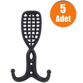 Resim Badem10 Portmanto Vestiyer Duvar Askısı Dolap Elbise Askılığı Siyah 5 Adt 