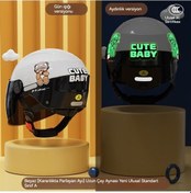 Resim Xinxin Çocuk Araç Güneş Koruyucu Yarım Kask Dört Mevsim Aydınlık Versiyonu Çay Aynası Beyaz 