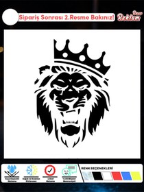 Resim Onur Reklam Taçlı Aslan Başlı Sticker 