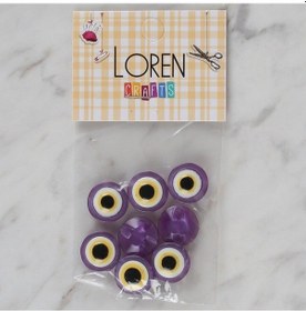Resim Loren Crafts Mor 8 Li Nazar Boncuğu Düğme - 169 