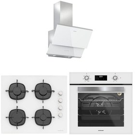 Resim Silverline BO6502W02 - CS5335W01 - 3490 OSLO Beyaz Cam Ankastre Set 