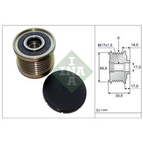 Resim INA 535014610 Alternator Kasnagi-(Nissan: Xtrail 08-- 2.0/Juke 11-- 1.6/Qashqai 07-- 2.0 ) 23151JD20A (WA327461) 