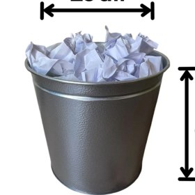 Resim Iki Adet Galvaniz Renk Ofis Tipi 10 Litrelik Çöp Kovası, Şık ve Kullanışlı Seçim 