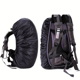Resim 1 adet 30L Sırt Çantası Yağmurluk Kılıfı - Dayanıklı Polyester ile Ayarlanabilir Askılar, Çoklu Bölümler ve Yürüyüş, Kamp, Seyahat için Yansıtıcı Güvenlik Bandı - Siyah, Sırt Çantası Kılıfı, Kamp Ekipmanı, Açık Hava Depolama, Güvenli Fermuar Kapatma 
