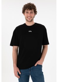 Resim U.S. Polo Assn. Erkek Comfort Fit Bisiklet Yaka Siyah Tişört 50306017-VR046 