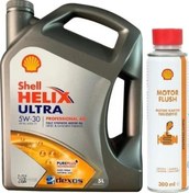 Resim Shell Helix Ultra Professional AG 5W-30 Motor Yağı 5 L + Motor Flush Motor Karter Temizleyici 300 ML 