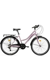 Resim Bisan Şehir Bisikleti 7 Vites 26 Jant Kadın İçin 44 cm Pudra Pembe Renkli Tasarım 
