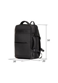 Resim 15.6 İnç Laptop Ve Kıyafet Taşıma Kolaylığı Sunan Günlük Seyahat Körüklü Sırt Çantası Siyah 