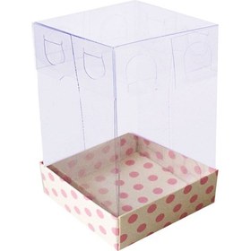 Resim Asetat Kutu Altı Karton 5X5X8 Cm 50 Adet Puantiyeli Pembe N11.9259 