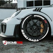 Resim bombtire Lastik Yazısı Sticker Arma 2.5 cm Yeni Model Şeritli Ürün 16 Adet + Tutkal Dahil Bombtire 