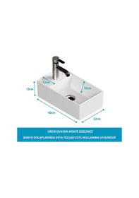 Resim Aqua Bagno Plan Lavabo Beyaz 41x 23 CM 