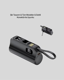 Resim Bfs Dahili Konektörlü 20w Hızlı Şarj Mini Taşınabilir Powerbank Çok Renkli 