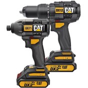 Resim CAT DX12K Li-ion Çift Akülü Profesyonel Darbeli Vidalama + DX71 Kömürsüz Darbeli Matkap Kombo Set 