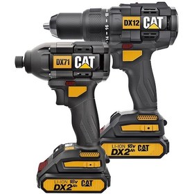 Resim CAT DX12K Li-ion Çift Akülü Profesyonel Darbeli Vidalama + DX71 Kömürsüz Darbeli Matkap Kombo Set 