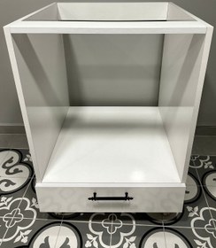 Resim Dekomonte Ankastre Dolabı Ayaklı Ankastre Modül Dolap Fırın Ocak Dolabı Siyah KulpluAyarlı 