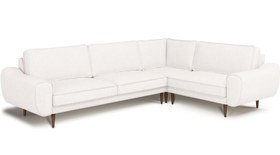 Resim Klem 210 x 290 Köşe Ahşap Ayak - Performans Keten - Mocha / Açık / Kalıcı Form 