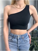Resim Asfa Moda Kadın Tek Omuz Crop Top Bluz 