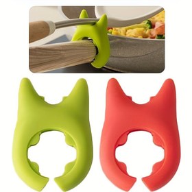 Resim 1 adet Silikon Spatula Tutucu, Isıya Dayanıklı Pot Klipsi Kaşık Tutucu, Esnek Mutfak Pişirme Kaşığı Pot Klipsi Tutucu 