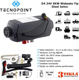 Resim Tecnopoint TC18-04 Webasto Tip D4 Model Dizel Isıtıcı 24V 5KW Tır, Kamyon, İş Makinesi, Tekne, Karavan, Minibüs Uyumlu 