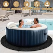 Resim Kaymaz Yuvarlak Sıcak Küvet Matı - Su Geçirmez, Yeniden Kullanılabilir & Yıkanabilir Açık Havuz Koruyucu, Yer Üstü Havuzlar ve Spa'lar İçin 
