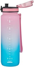 Resim Uzspace FiftyFifty 1000ml BÜYÜK BOY Çift Renk Softtouch FF Collection Tritan Su Matarası Pembe-Yeşil 
