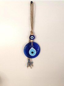 Resim Cam Nazar Boncuğu Hasır Nazarlık Duvar Süsü Kötü Göz Kovucu Ağaç Süsü 