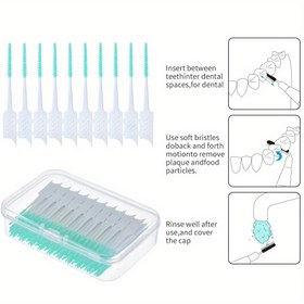 Resim 20/40 adet Diş İpi, Nane Taze Diş İpi Çubuğu, Diş ve Diş Eti için Yumuşak Silikon Aralıklı Fırçalar, Mavi Sap ve Beyaz İplikler ile, Temizlik, Formaldehit içermeyen Ağız Bakımı Araçları, Diş Temizleme Yardımcı Araçları | Moda Aralıklı Fırçalar | Formaldehit içermeyen Silikon, Diş Temizleme Araçları 