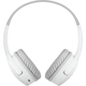 Resim Belkin Soundform Mini Kablosuz Çocuk Kulaklığı, Entegre Mikrofonlu ve Eğlenceli Çıkartmalı, 30 Saat Oynatma – Ders, Tatil, Iphone, Ipad, Galaxy Için Kulak Üstü Kulaklık, Beyaz 