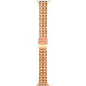 Resim Gpack Apple watch 6 uyumlu 40 mm Kordon Mat Parlak Şerit Bakla Desenli KRD54 