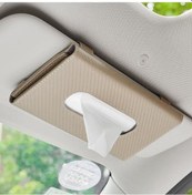 Resim Novahub Seametal Karbon Fiber Evrensel Araba Güneşlik Doku Kutu Tutucu Otomatik Depolama Bej 