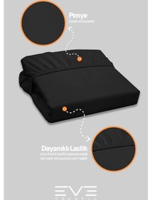 Resim Eve Tekstil Fitted Yüksek Kaliteli Penye Kumaş Tek Kişilik Lastikli Çarşaf Siyah 